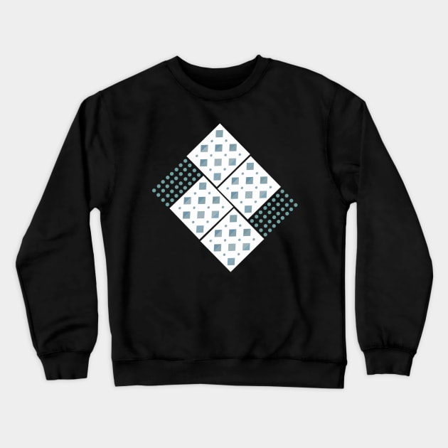 Shapes on the grid. A trendy geometric pattern of diamonds and dots in grey, green, black and white. A beautiful contemporary design, perfect for home decor, t-shirts and more. Crewneck Sweatshirt by innerspectrum